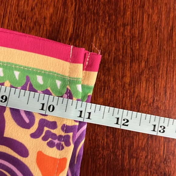 Zara Womens Pants M Gold Red Purple Wide Leg Flare Boho Stretch Waist side Vents - Picture 12 of 14